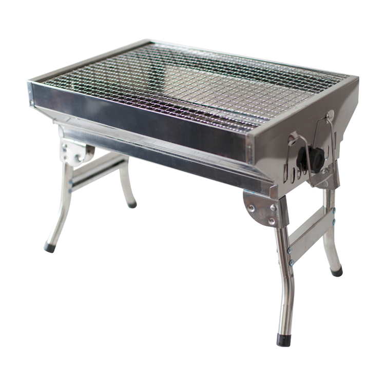 Edelstahl Mangal Angler Schaschlik Grill mit klappbaren Beinen Anglergrill