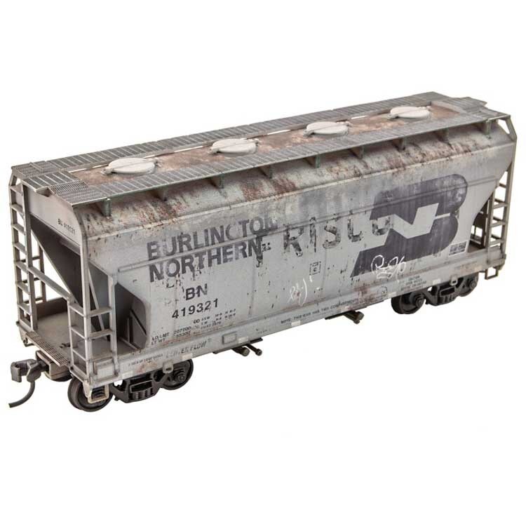 Micro Trains ~ HO Scale ~ Burlington Northern Ex Frisco Weathered Covered Hopper