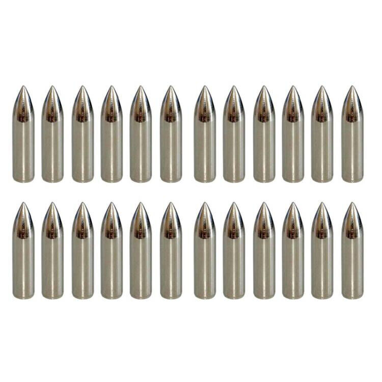 24pcs Bullet Arrowheads Practice Target Field Points Tips Shaft 6mm Broadheads
