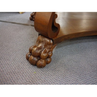 Incredible Quarter Sawn Mahogany Lion Footed Executive Desk