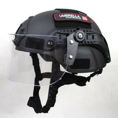 MICH 2000 Airsoft Tactical Hunting Combat Helmet with Side Rail NVG Black/Green