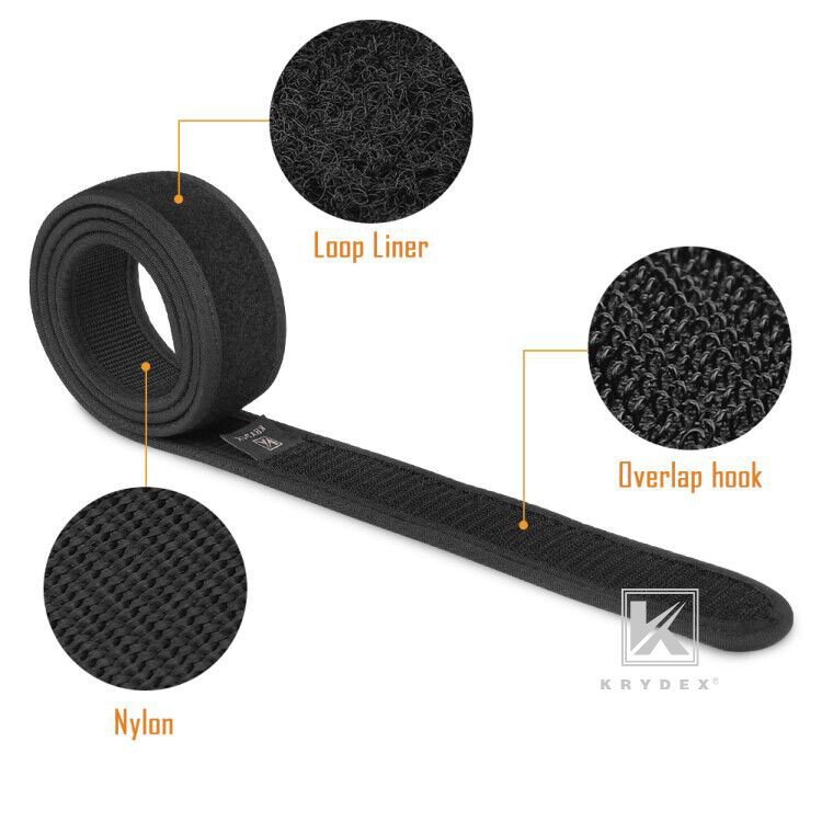 KRYDEX Loop Liner Inner Belt 1.5 in Tactical Waist Belt Duty Belt Nylon Black