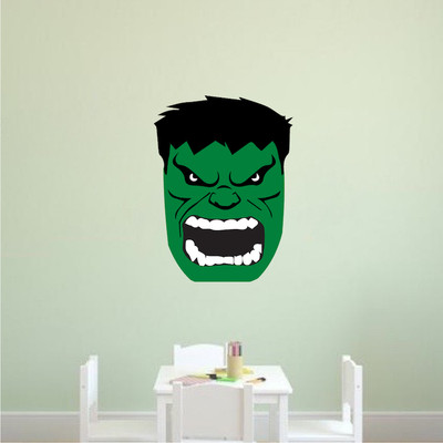 Hulk Screaming Face Wall Decal Superhero Wall Design  Avengers Marvel Comic, e29
