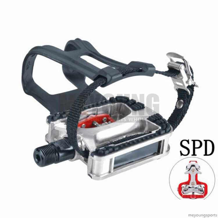 スロースキップ 4個セット JD-304 Indoor Cycling Bike Pedals W Straps Toe Clip Cleats