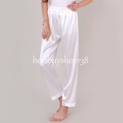 Women Anti-Static Pant Loose Satin Full Pettipant Slip Womens Pajama Sleep Pants