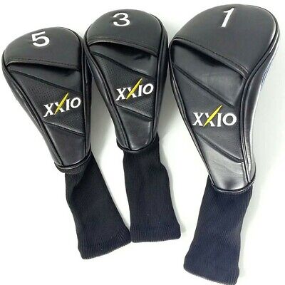 Golf Club Wood Head 1-3-5 Cover XXIO On Course Style Black Color 3 Pieces Set