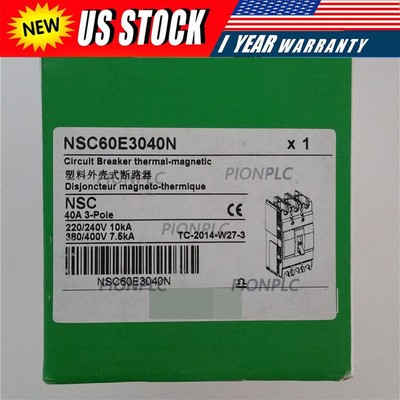one New Schneider Molded Case Circuit Breaker NSC60E3040N In Box Fast Delivery