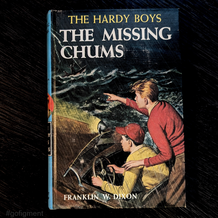 04 The Missing Chums (1962):  Vintage Hardy Boys Book Blue-Back
