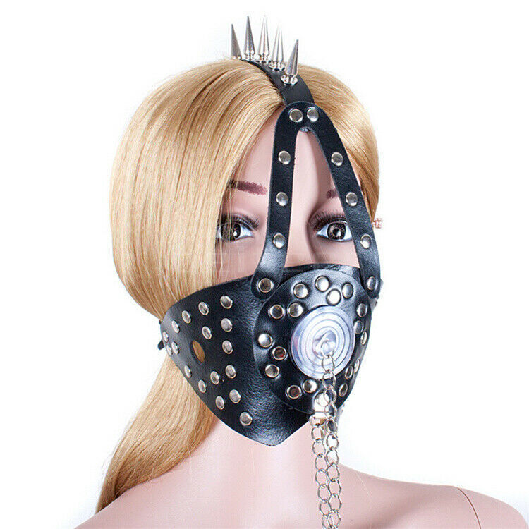 Open Mouth Gag Adjustable Openable Slave Bdsm Bondage Head Hood Harness Studs 