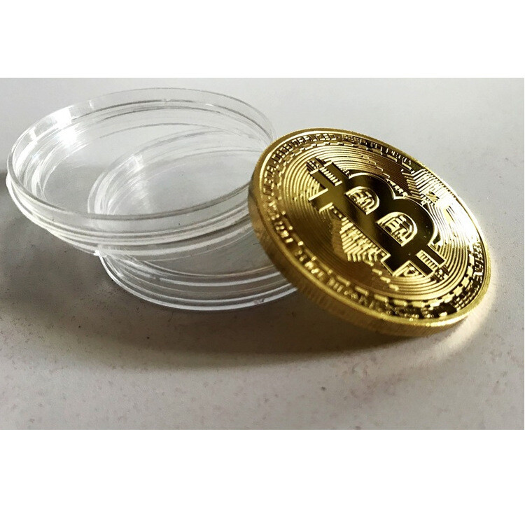 10Pcs Physical Bitcoin Coins Commemorative Gold Plated Bit Coin Collectible US