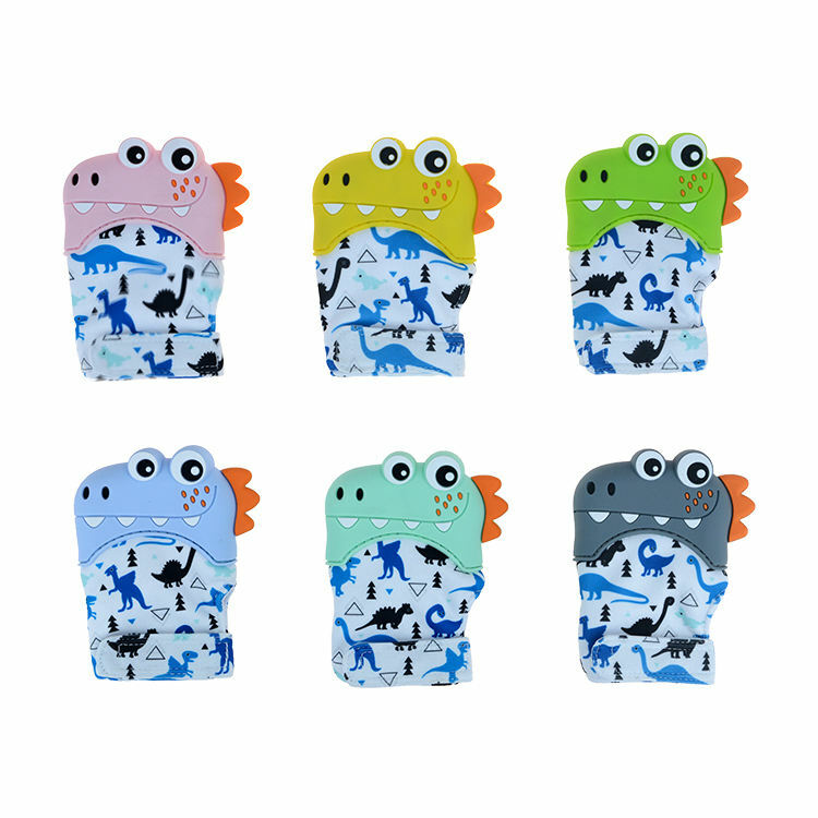 Baby Beißhandschuh Beißring Knisternde  Dino Handschuh Lebensmittelqualität