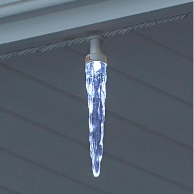 Gemmy Lightshow Color Motion 24 Count White Deluxe LED Christmas Icicle Lights 