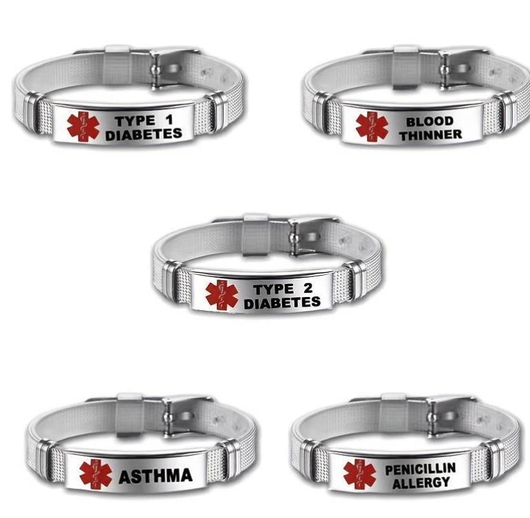 Sos Notfall Armband  FÃ¼R Diabetes/Epilepsie/Alzheimer/Asthma