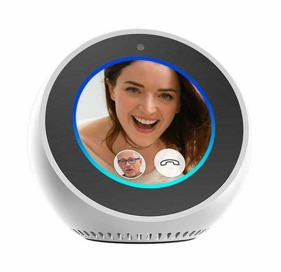 Echo Spot Smart Alarm Clock with Alexa White - NEW