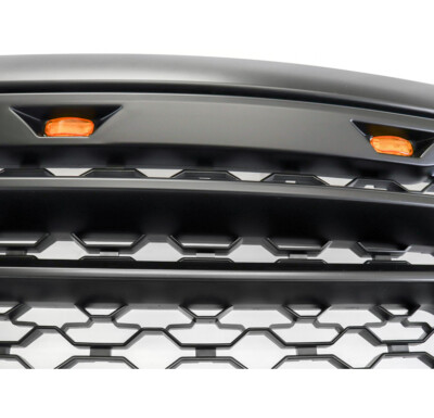 For 2009-2012 Dodge Ram 1500 Pickup Hood Upper Grille Grill Shell w/Lights Black