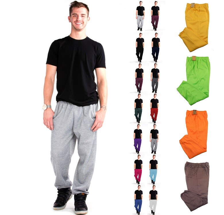 MEN SWEATPANTS FLEECE ACTIVE WORKOUT GYM SPORT 3 pocket  SWEAT PANTS SIZE S-5XL 