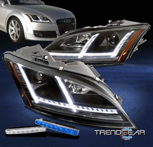 For 2008 2015 Audi TT HID LED Sequential Projector Black Headlight