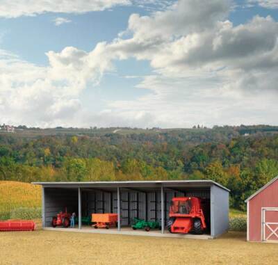 Walthers Cornerstone HO Scale Building/Structure Kit Farm Machinery Storage Shed