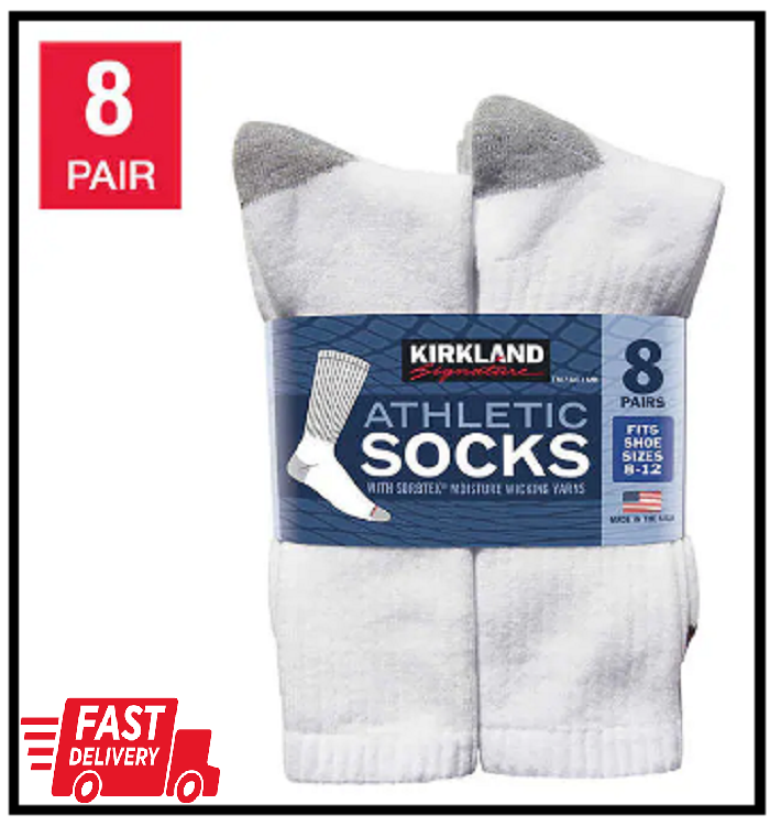 8-pair - White (select Size) Fast Ship
