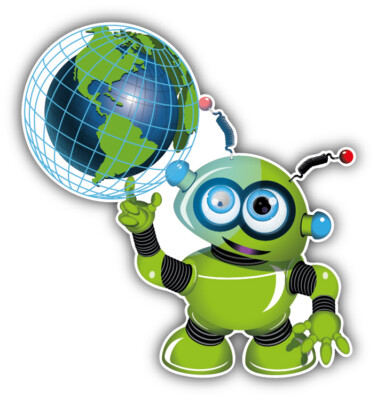 Robot Eart Car Bumper Sticker Decal
