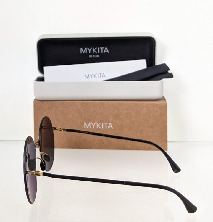 Pre-owned Mykita Brand Authentic  Lite Sun Jette Col. 056 57mm Black Gold Frame In Gray