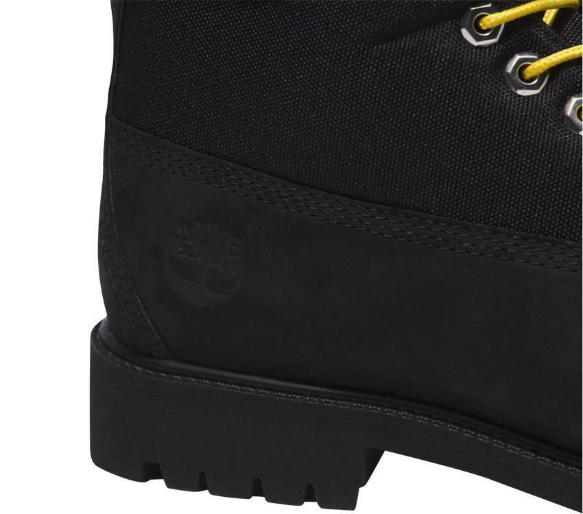Pre-owned Timberland Men's Heritage 6'' Inch Waterproof Boot Blk Regeneratve Lthr A5rvz In Black