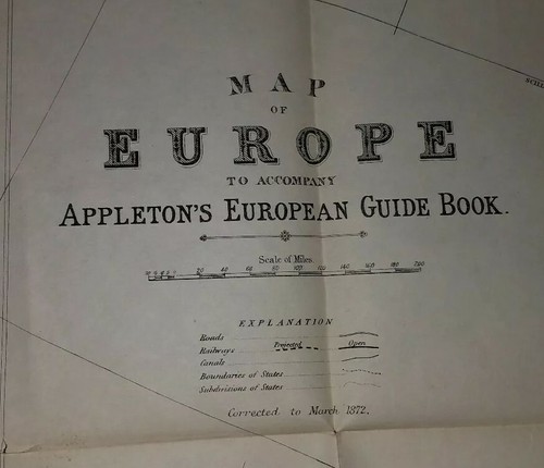 1890 Map of Europe Appleton's Guide Book 33