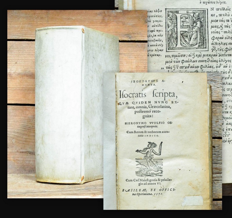 1571 Greek Printing Isokrates Isocrates Hapanta Graece Scripta