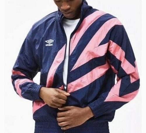 $90 Umbro Vintage Looking Retro Windbreaker Jacket Mens Size XL Navy Pink  Messi