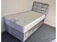 Urgently Sale ON Now New Crushed Velvet Bed With Comfy Mattress 