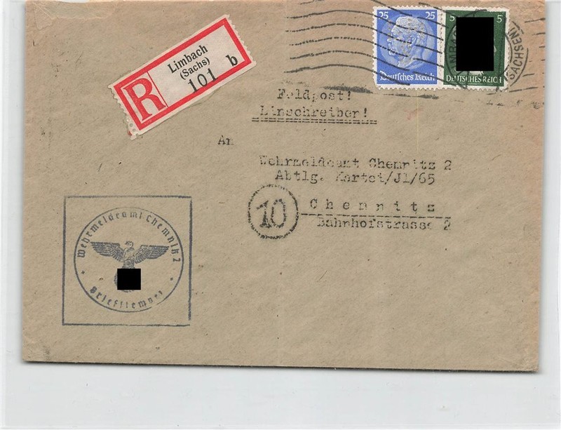 108169) Dr Einschreiben Mit Perfin / Firmenlochung Lgs Aus Limbach (Sachsen)