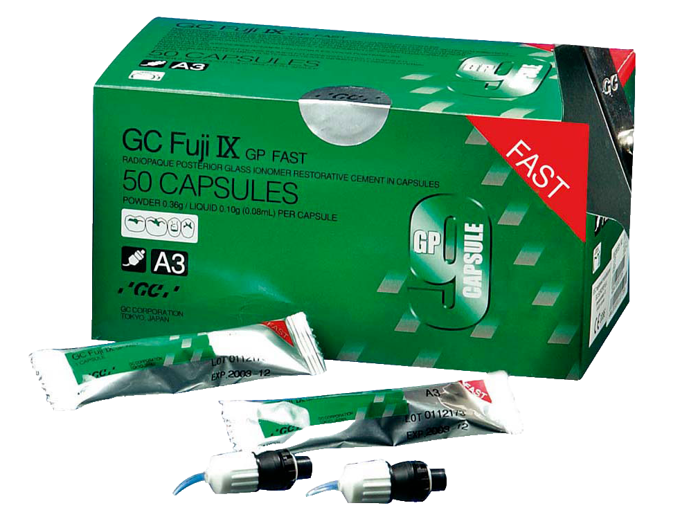 GC FUJI IX GP A3  Glass Ionomer Restorative Cement  in CAPSULES 50 Cap/Box
