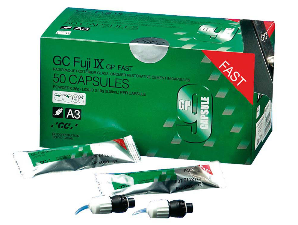 GC FUJI IX GP A3  Glass Ionomer Restorative Cement  in CAPSULES 50 Cap/Box