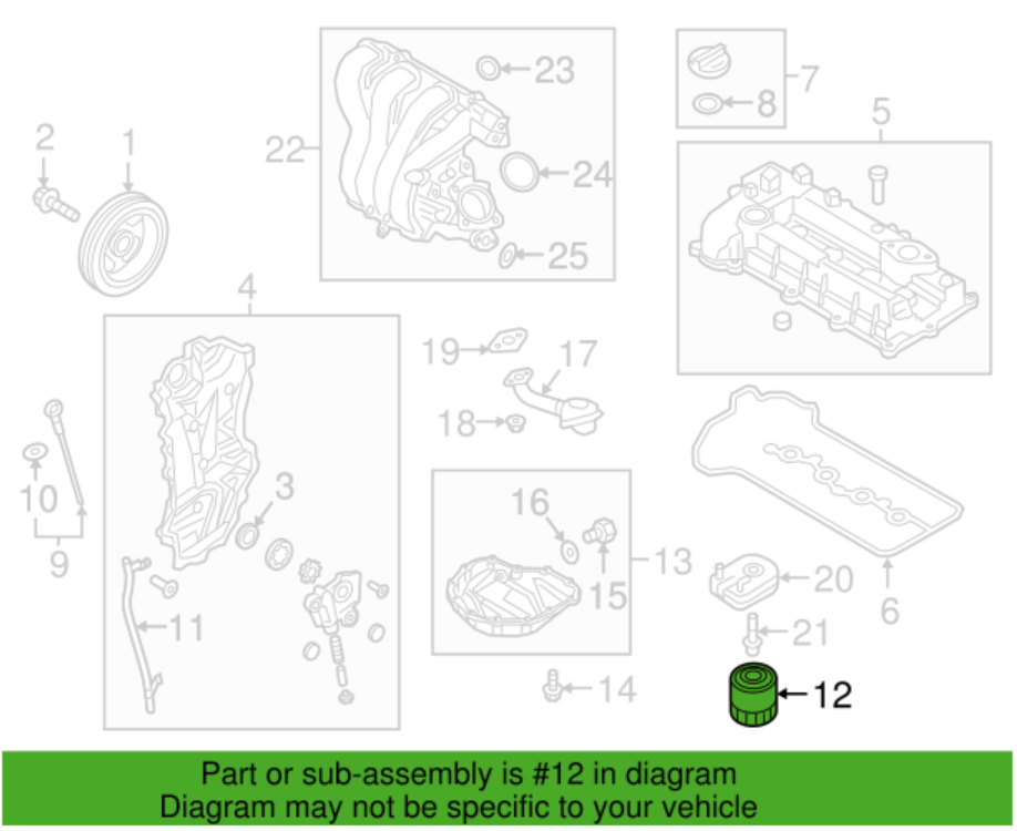 6 PCs ! GENUINE OIL FILTER for 1986-2022 HYUNDAI KIA OE# 26300-35505
