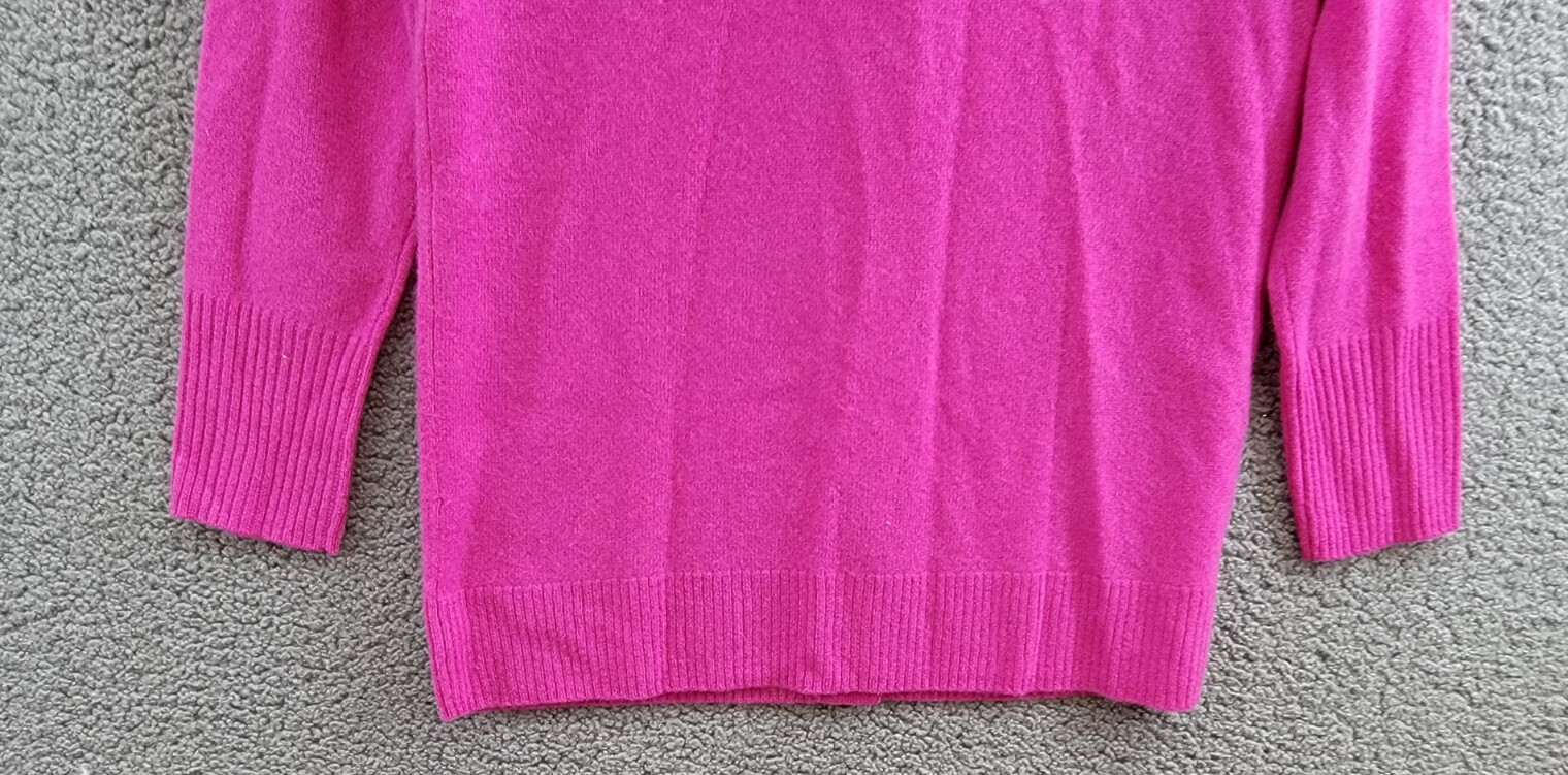 C by Bloomingdale's Cashmere Grandfather Cardigan Women's M Cherry Blossom L/S - Picture 14 of 16