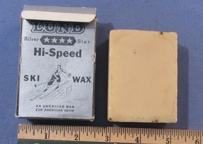 VINTAGE SKIING LUND SKI WAX AMERICAN WAX FOR AMERICAN SNOW BOX & CONTENTS