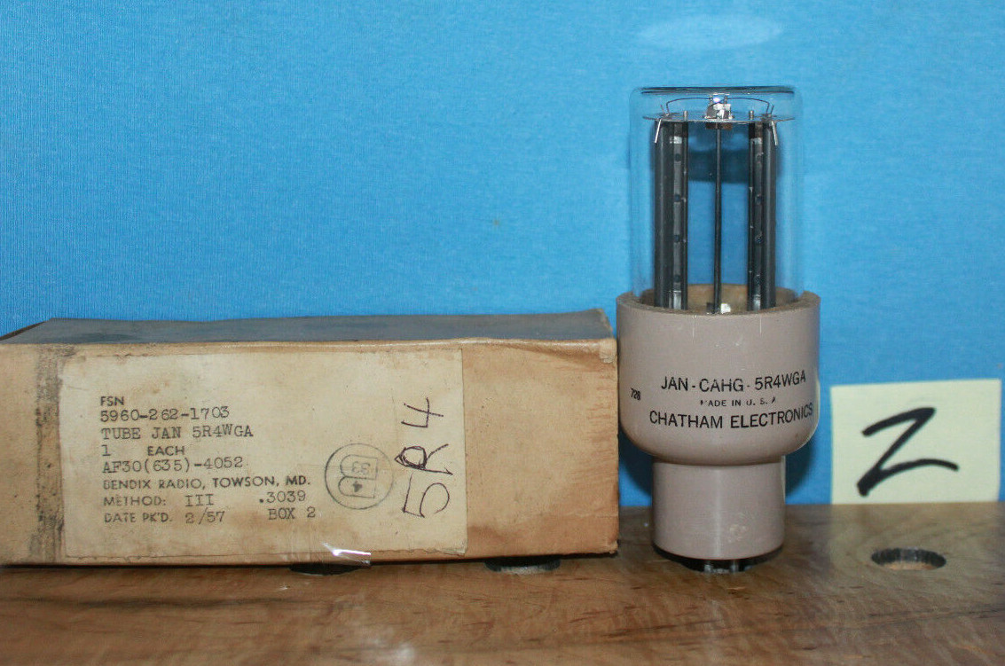 Radio Tubes 5R4WGA 5R4 Chatham Electronics JAN CAHG Military
