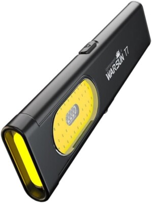 WARSUN Compact LED Flashlight - 675LM, USB-C Rechargeable, IPX4, Red/Blue Strobe
