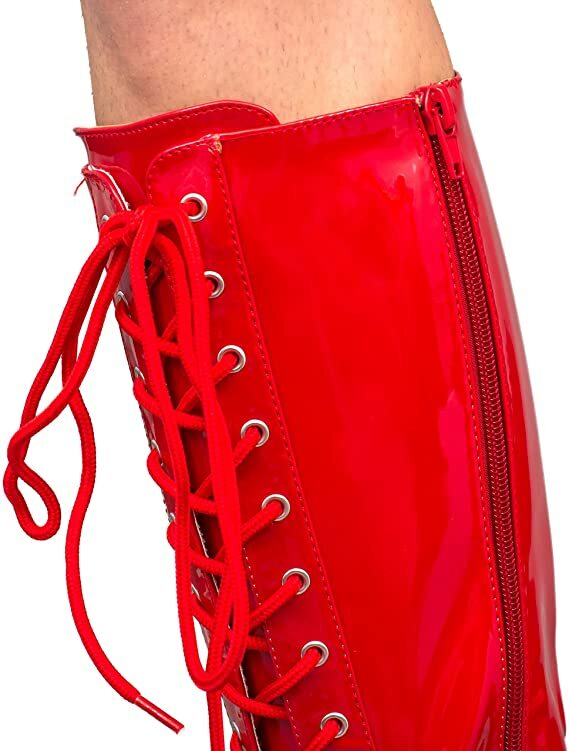 Adult Pro Wrestling Costume Lace-Up Zipper Boots Custom Made Multiple Color