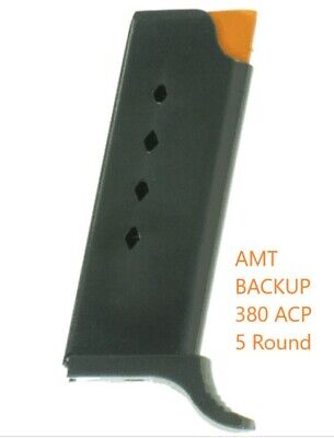 AMT Backup 380 Magazine .380 Auto ACP 5 Round RD MAG CLIP BLUED STEEL 