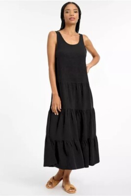 Splendid MIRAGE Tiered Midi Dress Black Sz Xs