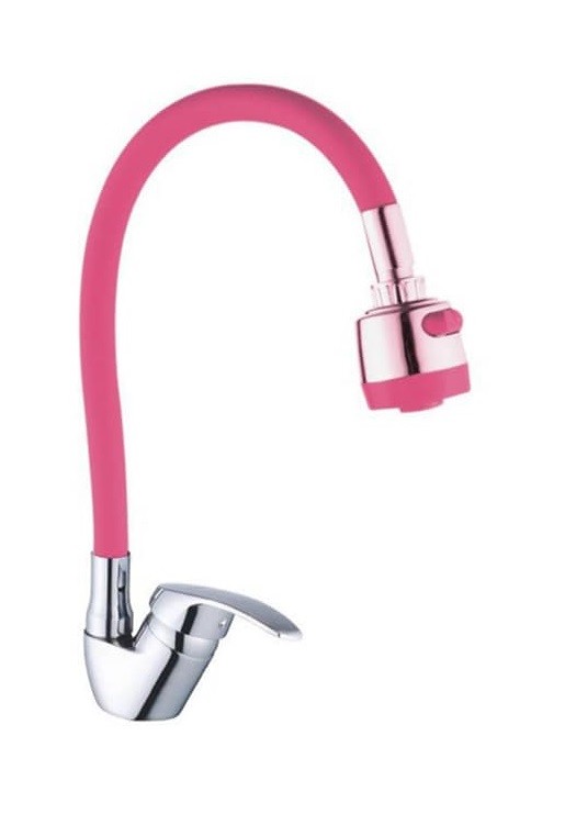 Miscelatore Rubinetto Monocomando Lavello Cucina Flessibile Rompigetto Rosa dfh