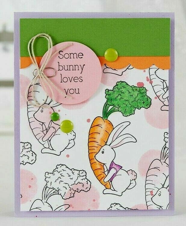 New FSJ Fun Stampers Journey LOVE BUNNY Rubber Stamp Set ~ Spring Easter Bunny