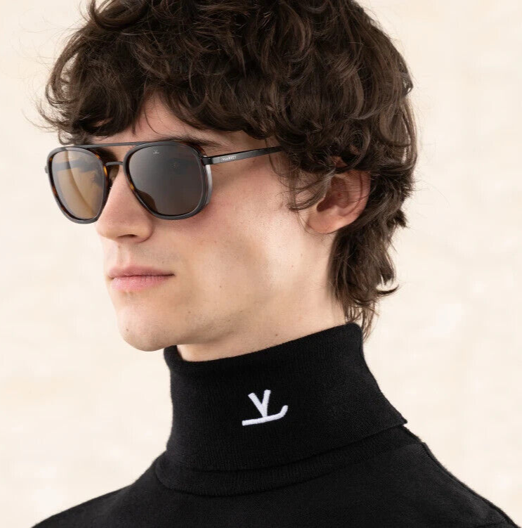 Pre-owned Vuarnet Sunglasses Vl210700021622 Vl2107 Edge 2107 Black/silv. + Grey Polar Plzd In Gray