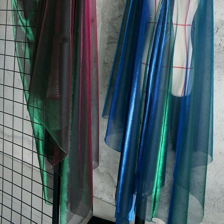 Rete Iridescente Organza Puro Tessuto Cristallo Specchio Gonne Makings Fai 150cm