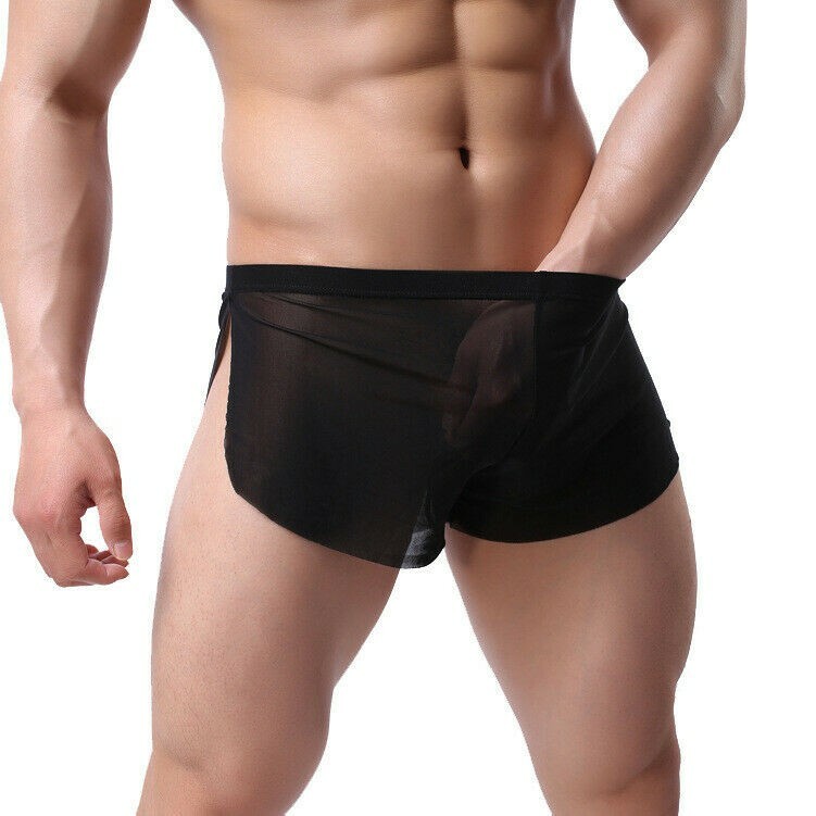 Sexy Men Lingerie Mesh Sheer Briefs Knickers Underpants Underwear Shorts Boxer