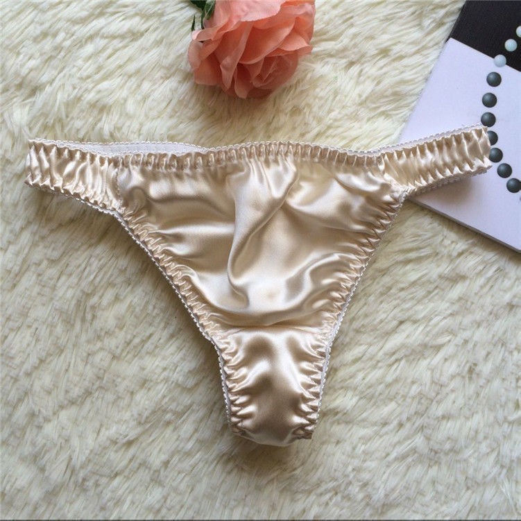 Ladies Ruffle Briefs G-string Underpants Faux Silk Satin Beach Swimwear Knickers