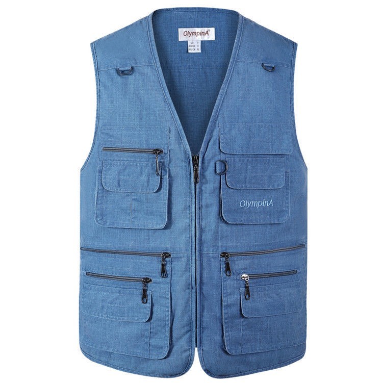 Hommes Multi Poche Gilet Photographie Travail Gilet Extérieur Voyageurs Pêche