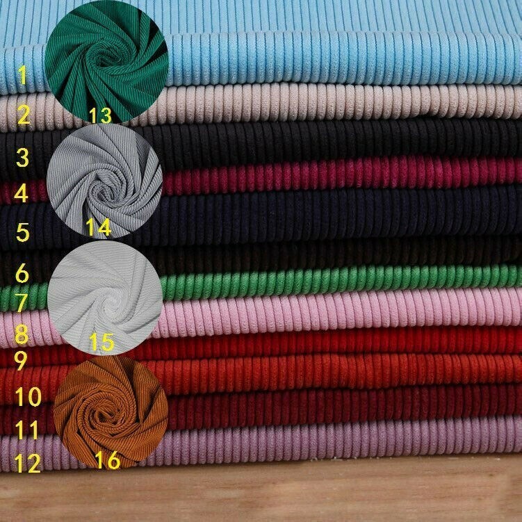 1M Polyester Corduroy Fabric DIY Costume Trousers Cloth Craft Solid