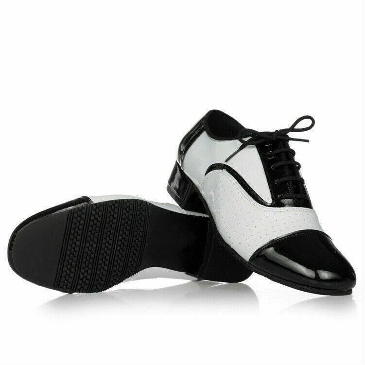 Herren Ballsaal Tanzschuhe Leder Latein Walzer Tango Niedrig Absatz Atmungsaktiv